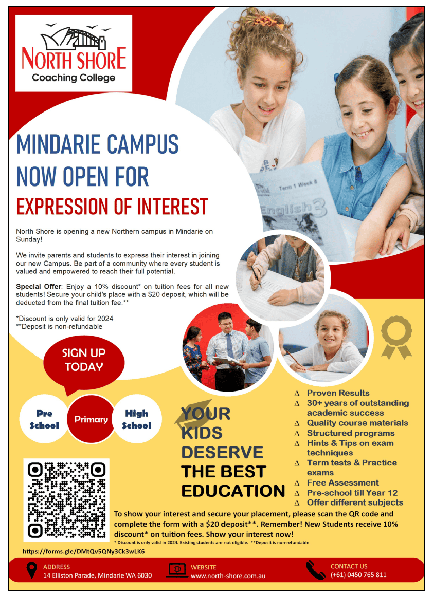 WA - OPEN NEW CAMPUS AT MINDARIE